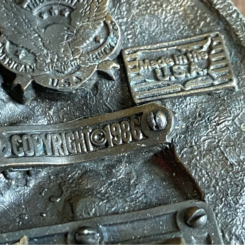 Vintage Pow Mia Eagle Emblem‎ Belt Buckle Not Forgotten